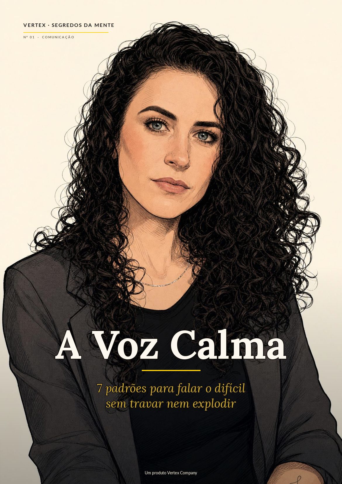 A Voz Calma — capa do livro com Marina e título tipográfico